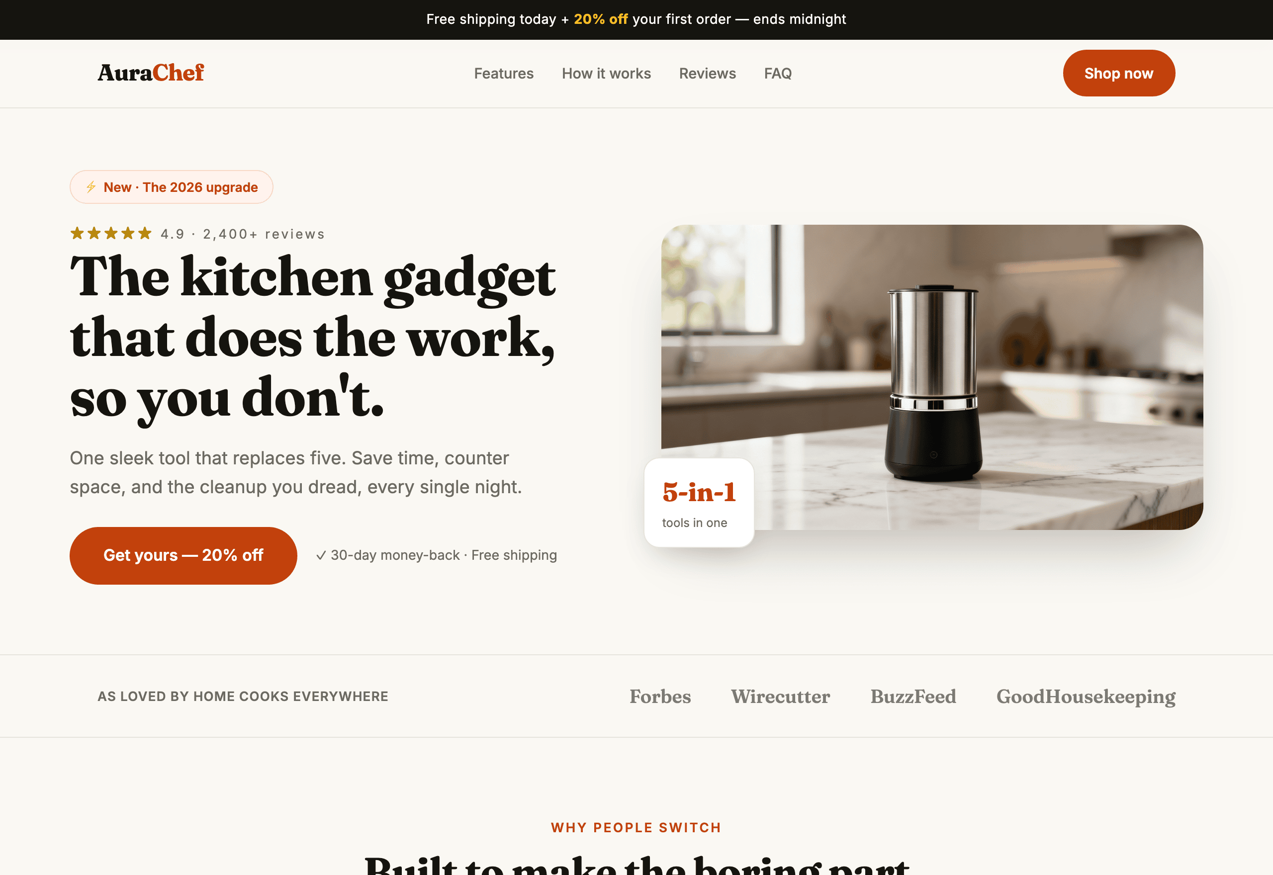 Smart-kitchen landing page